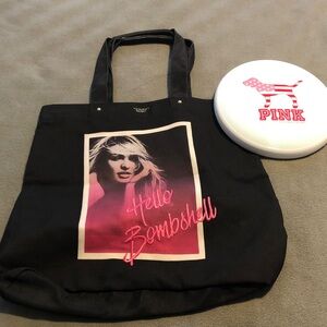 Victoria's Secret Collectible Bundle "Hello Bombshell" Tote AND VS Pink Frisbee